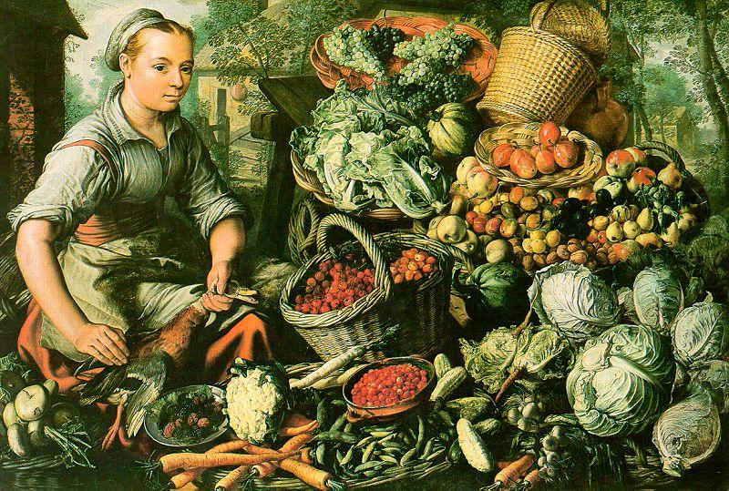 Market Woman with Fruits, Vegetables and Poultry, Joachim Beuckelaer